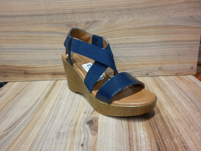 Sandalias Con Tacón Hispana Dama Color Azul 14452