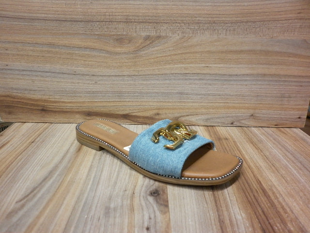 Sandalias EFE Dama Color Azul Mezclilla con Herraje 242701A